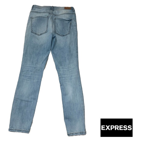 Express | Repreve | Light Wash High Rise Ankle Jeggings | Stretch | Size 4R - Picture 3 of 4